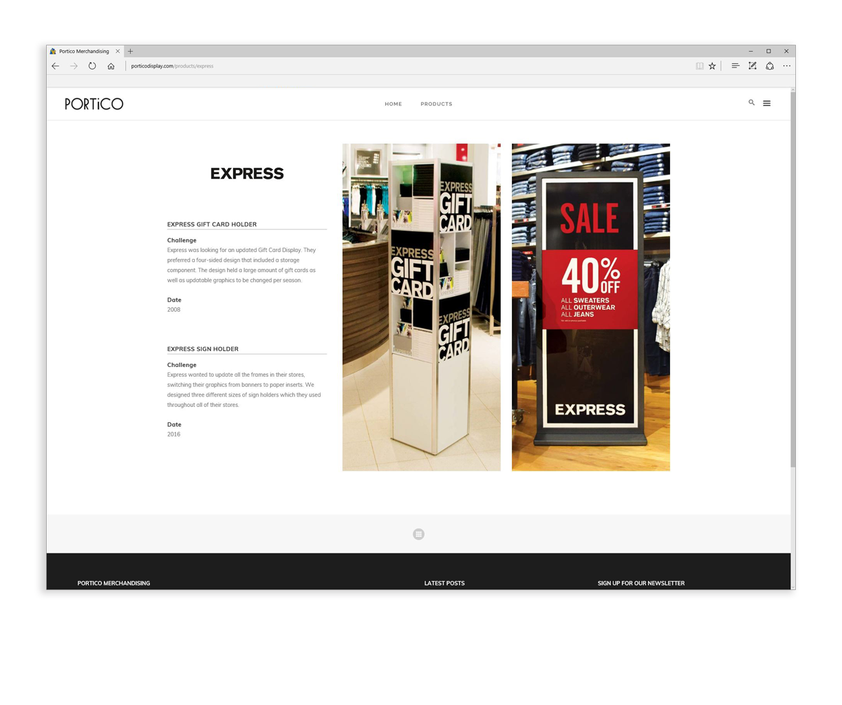 PORTICO MERCHANDISING WEBSITE Kristen Arnold Design