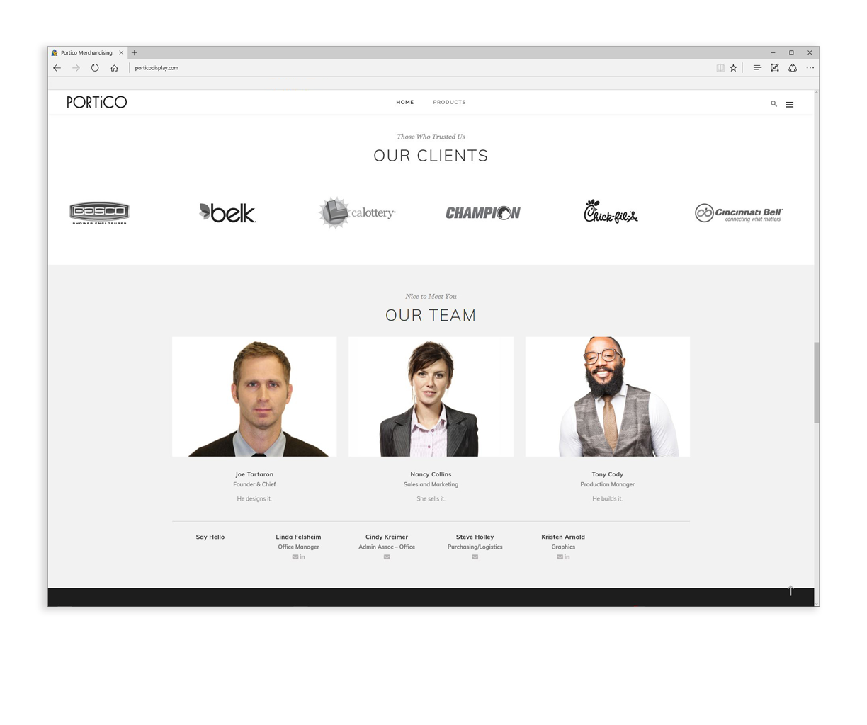 PORTICO MERCHANDISING WEBSITE Kristen Arnold Design