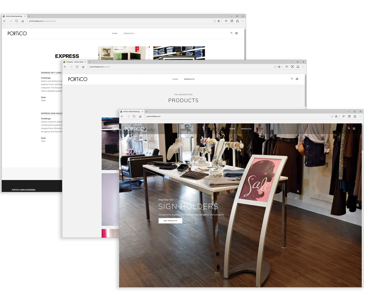 PORTICO MERCHANDISING WEBSITE Kristen Arnold Design