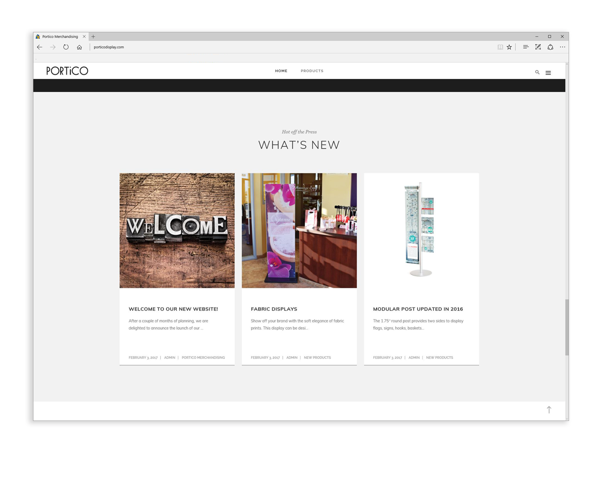 PORTICO MERCHANDISING WEBSITE Kristen Arnold Design