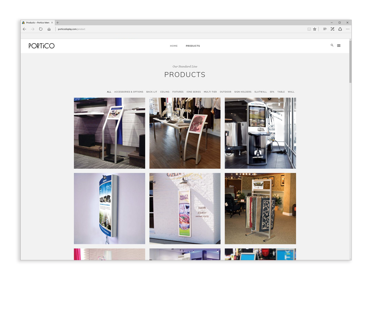 PORTICO MERCHANDISING WEBSITE Kristen Arnold Design